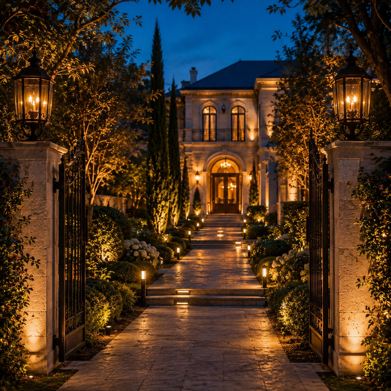 Principles of Lighting Garden and Villa Entrance Paths
