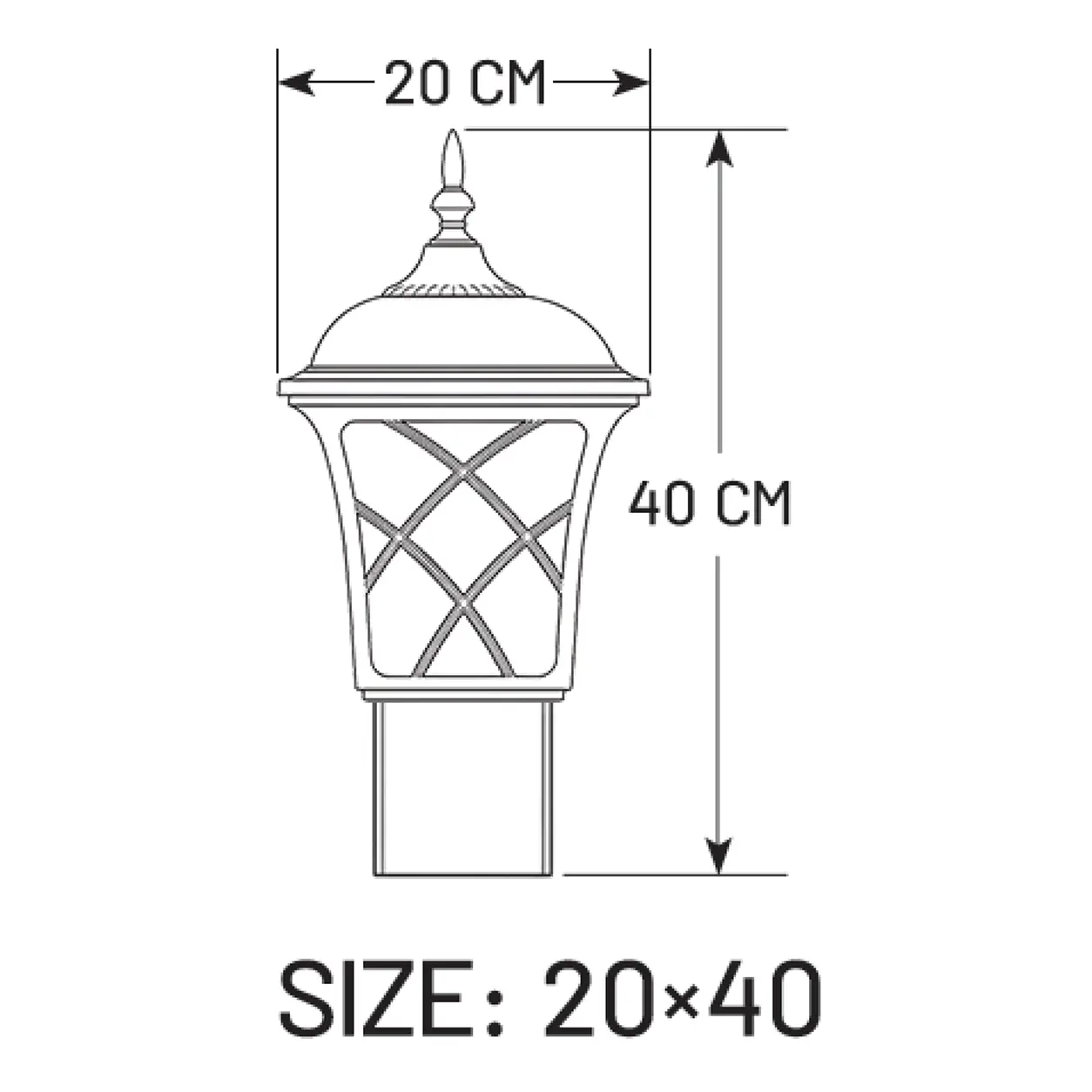 Pasargad Bollard Light 40 cm