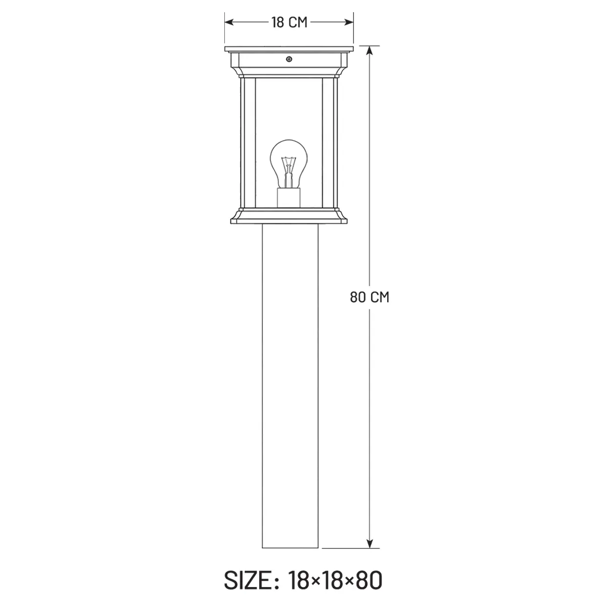 Roshan Bollard Light 80 cm