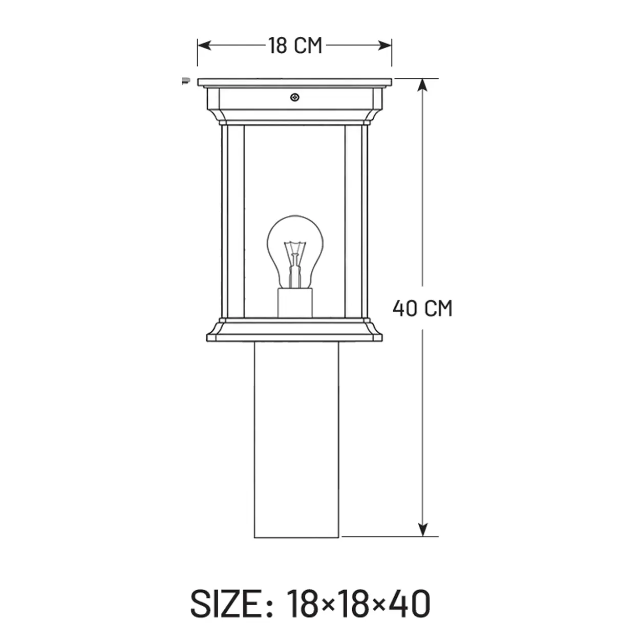 Roshan Bollard Light 40 cm