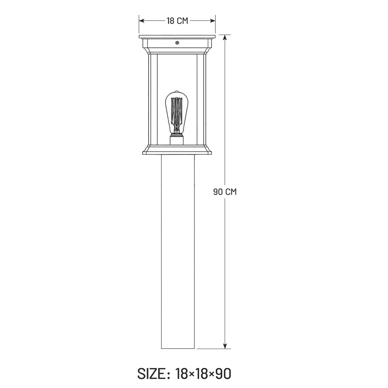 Sunlight Bollard Light 90 cm