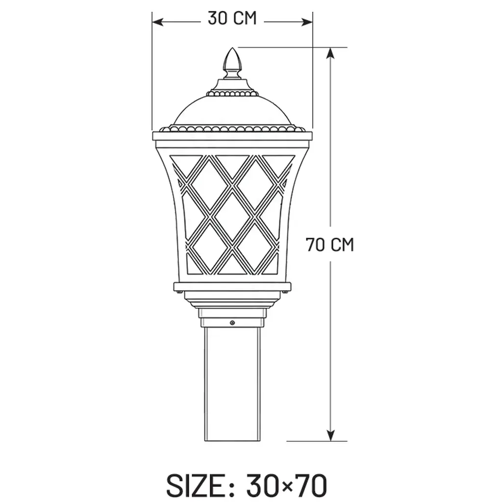 چراغ چمنی کیارا 70 سانتی متری