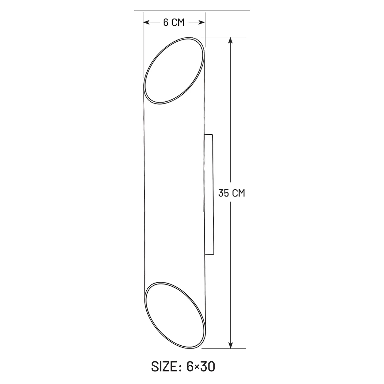 Chroma Cylindrical Wall Light Double Sided 35 cm