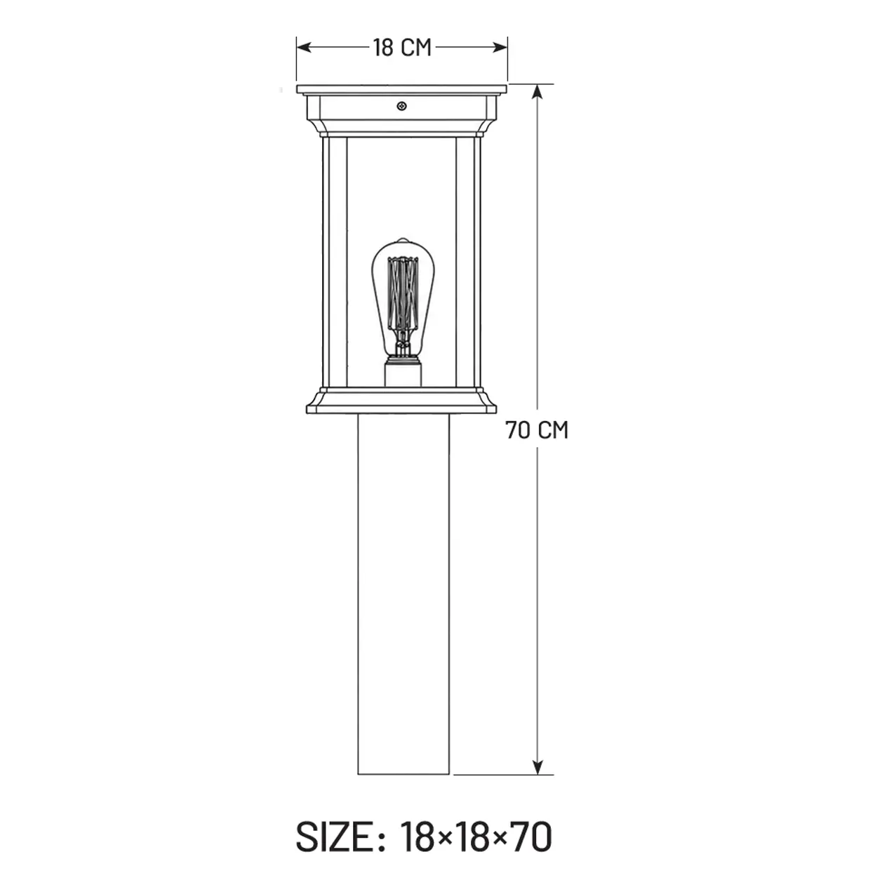 Sunlight Bollard Light 70 cm