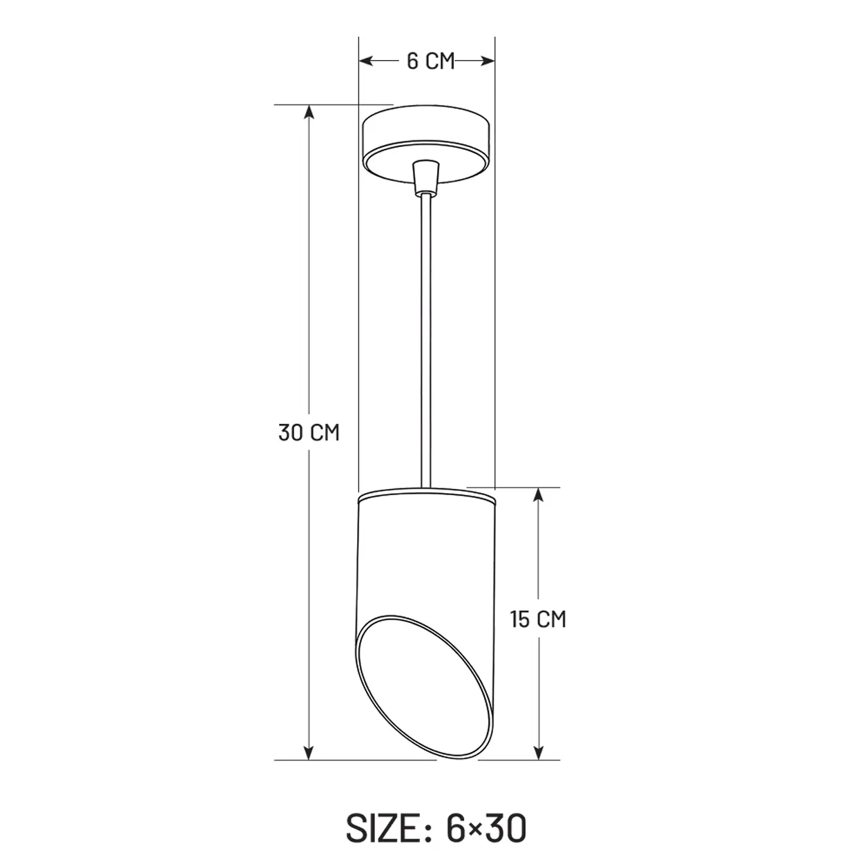 Chroma Cylindrical Pendant Light 15 cm